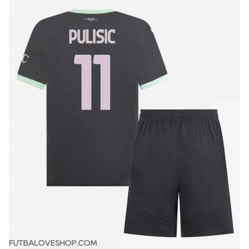 Dres AC Milan Christian Pulisic #11 Tretina pre deti 2024-25 Krátky Rukáv (+ trenírky)